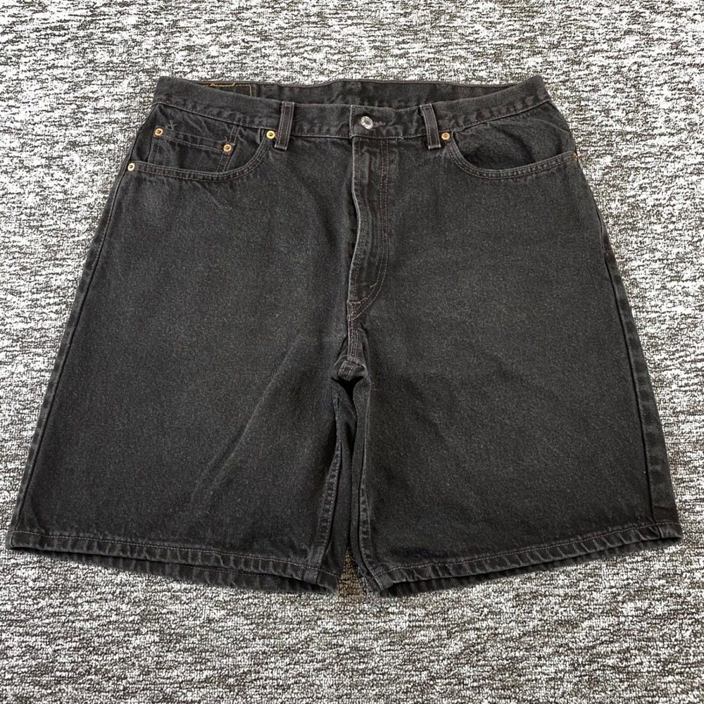Vintage Levis 550 Mens 38 Black Denim Shorts Relaxed Fit Made in Mexico Y2K 2003